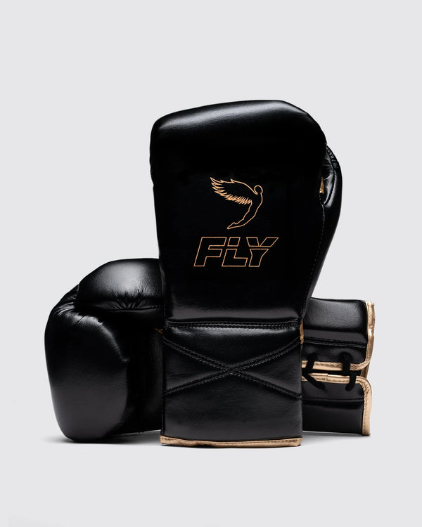 Luvas de boxe Fly Superlace Pro X 2 – Preto/Ouro